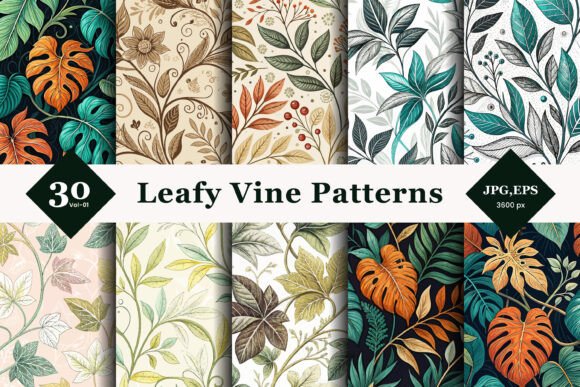 Bringing the Wild Indoors: How Leafy Vine Seamless Patterns 01 Elevates Your Creative Projects