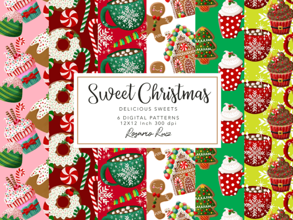 Christmas Sweets Patterns Digital Paper