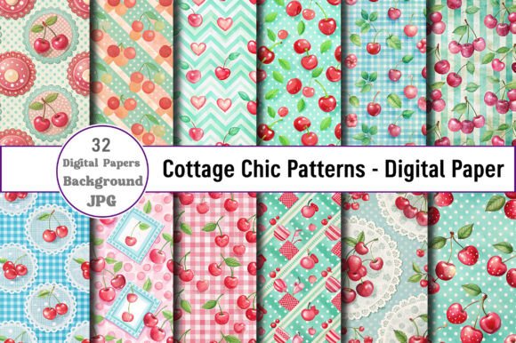 Cottage Chic Patterns - Digital Paper
