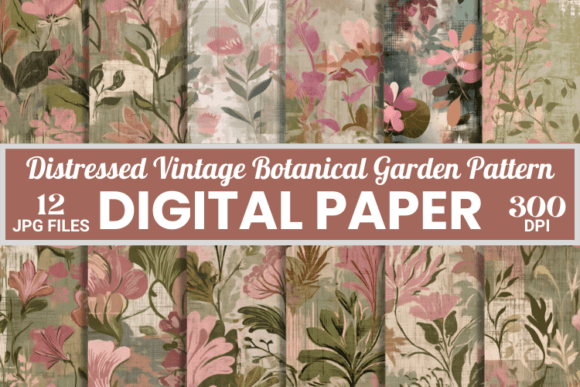Distressed Vintage Botanical Patterns: A Strategic Asset for Cohesive Digital and Print Workflows