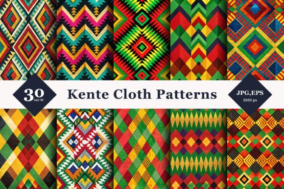 Kente Cloth Seamless Patterns 01