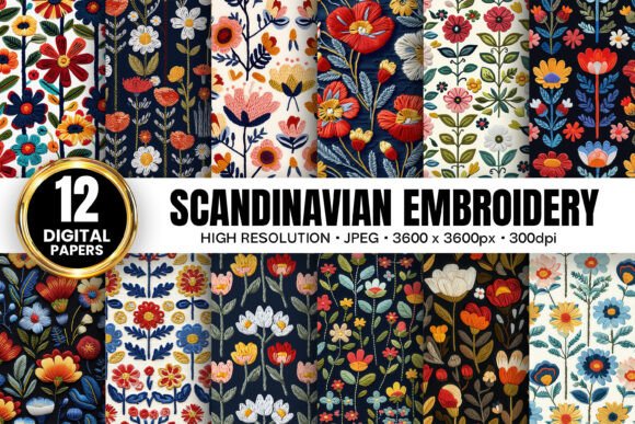 Scandinavian Flowers Embroidery Patterns: Elevating Your Creative Projects with Seamless Digital Designs
