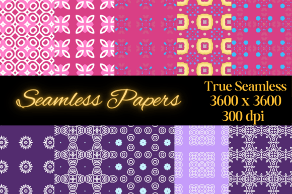Seamless Patterns in Pink and Purple