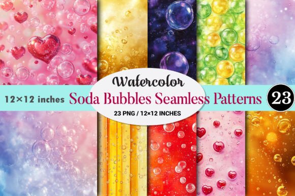 Soda Bubbles Seamless Patterns