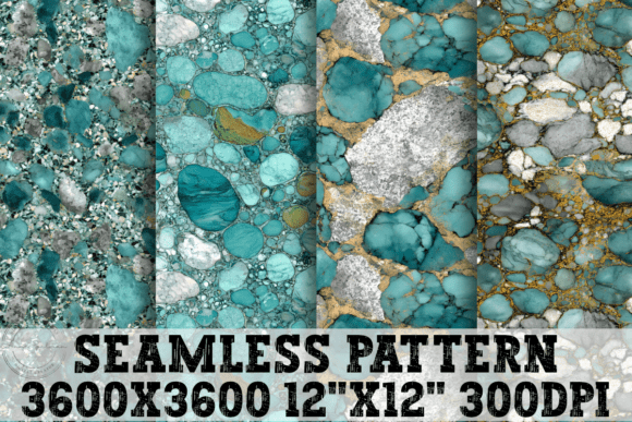 Turquoise Stones Seamless Patterns