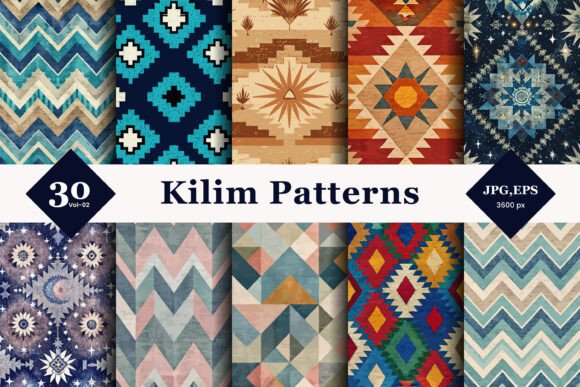 Unveiling Kilim Style Seamless Patterns 02: A Modern Take on Ancient Weaving Traditions