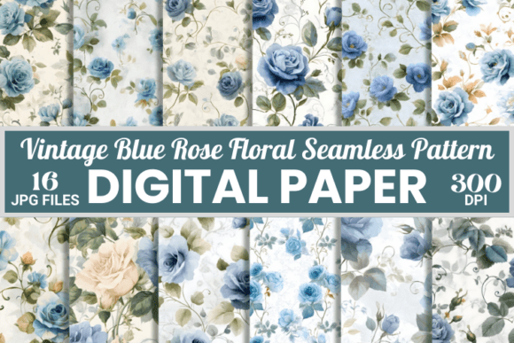 Vintage Blue Rose Chic Floral Patterns: A Strategic Asset for Digital Design and Print Workflows