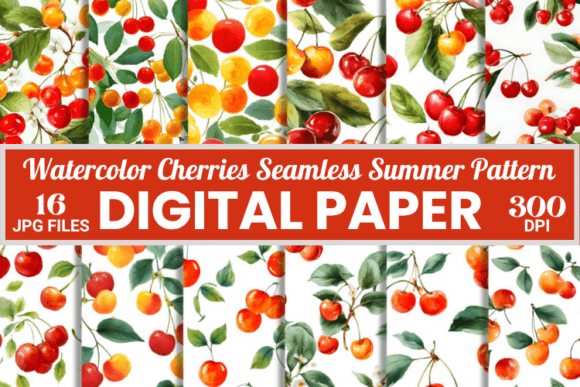 Watercolor Red Cherries Summer Patterns: A Practical Guide to Digital Paper Selection